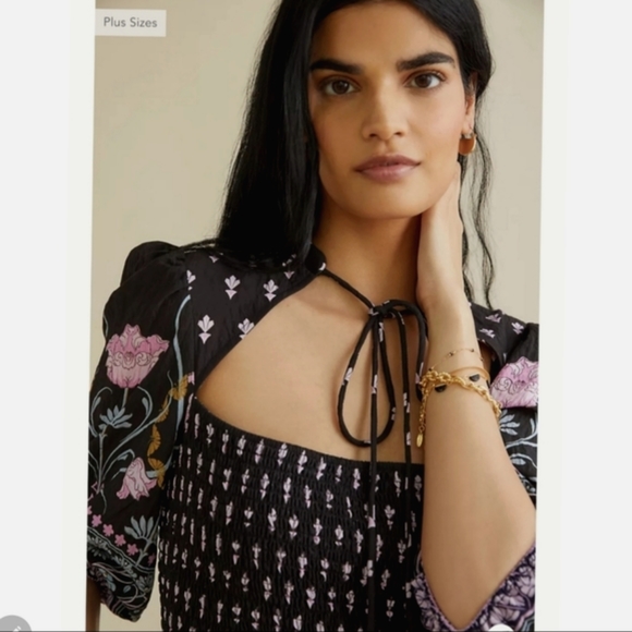 Anthropologie Dasha Smocked Midi Dress - MP - Picture 3 of 15